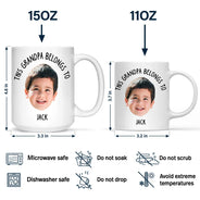 Custom Photo This Grandpa Belongs To - Personalized Mug