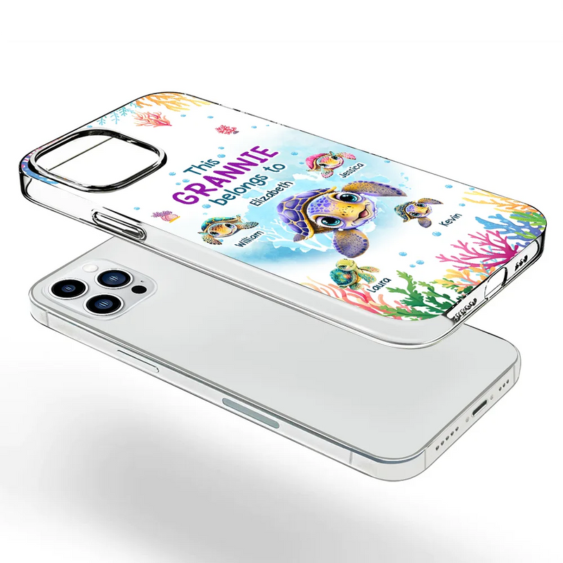 This Grandma Belongs To Turtle Summer - Personalized Clear Phone Case