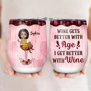 Just A Woman Who Loves Wine - Personalized Custom Wine Tumbler
