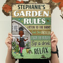 Garden Rules Listen To The Birds Feel - Birthday, Loving Gift For Yourself, Women, Men, Plant Lovers - Personalized Custom Classic Metal Signs