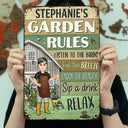 Garden Rules Listen To The Birds Feel - Birthday, Loving Gift For Yourself, Women, Men, Plant Lovers - Personalized Custom Classic Metal Signs