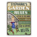 Garden Rules Listen To The Birds Feel - Birthday, Loving Gift For Yourself, Women, Men, Plant Lovers - Personalized Custom Classic Metal Signs