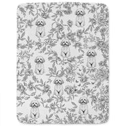 Art Design,Cozy,Custom Photo,Dog Lovers,Pet Lovers,Photo - Pencil Sketch - Remove BG - Gift For Pet Lovers - Personalized Custom Photo Pencil Sketch Chinoiserie Toile Fleece Blanket, Sherpa Blanket