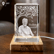 Christmas,Custom Photo,Gift For Women,Gift For Yourself,Gifts For Her,Healing,Upload Full Photo - Loss Of Loved One Memorial Sympathy Light Keepsake - Personalized Custom Photo When You Miss Me Crystal Cube Lamp