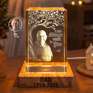 Christmas,Custom Photo,Gift For Women,Gift For Yourself,Gifts For Her,Healing,Upload Full Photo - Loss Of Loved One Memorial Sympathy Light Keepsake - Personalized Custom Photo When You Miss Me Crystal Cube Lamp