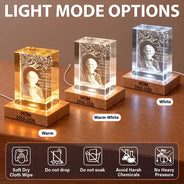 Christmas,Custom Photo,Gift For Women,Gift For Yourself,Gifts For Her,Healing,Upload Full Photo - Loss Of Loved One Memorial Sympathy Light Keepsake - Personalized Custom Photo When You Miss Me Crystal Cube Lamp