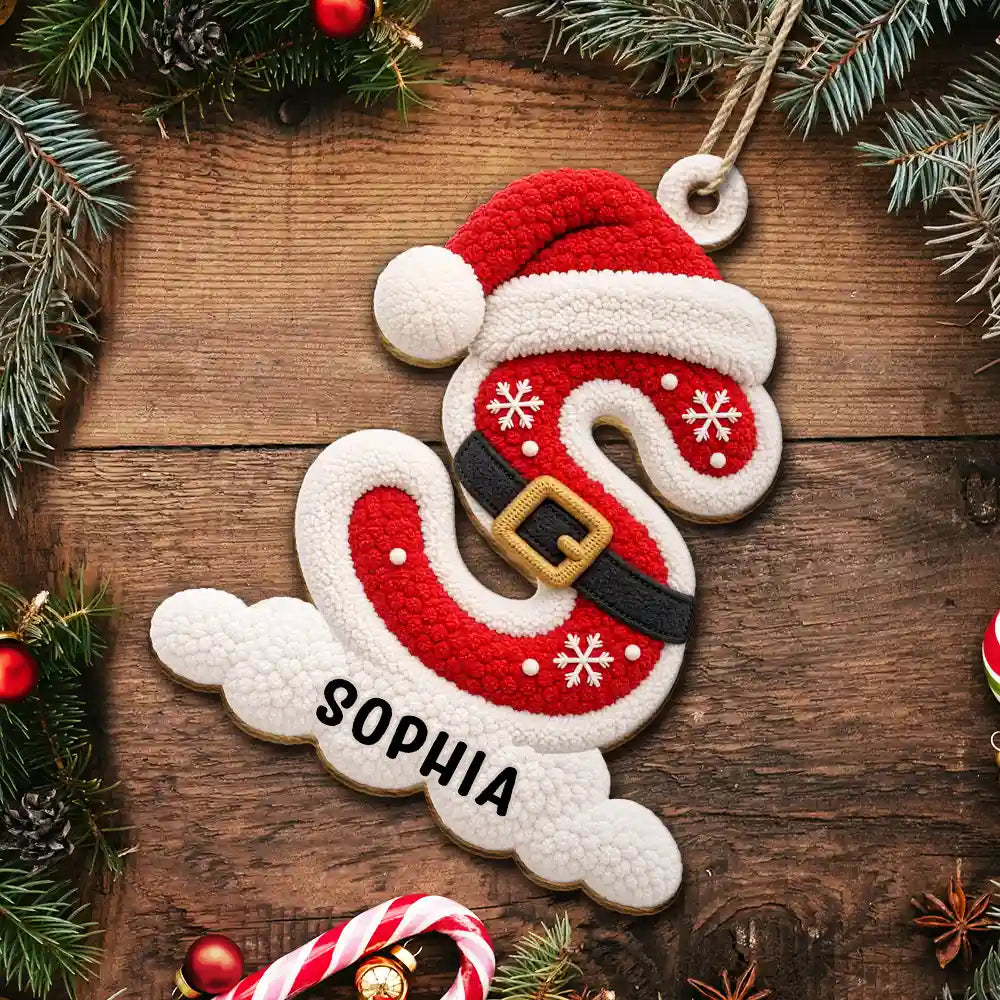 Christmas,Family,Happy,Monogram - Christmas Gift For Family - Personalized Monogram Initial Wooden Ornament