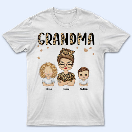 Grandma With Grandkids - Birthday, Loving Gift For Mom, Mother, Nana, Grandmother, Grandparents, Family - Personalized Custom T Shirt