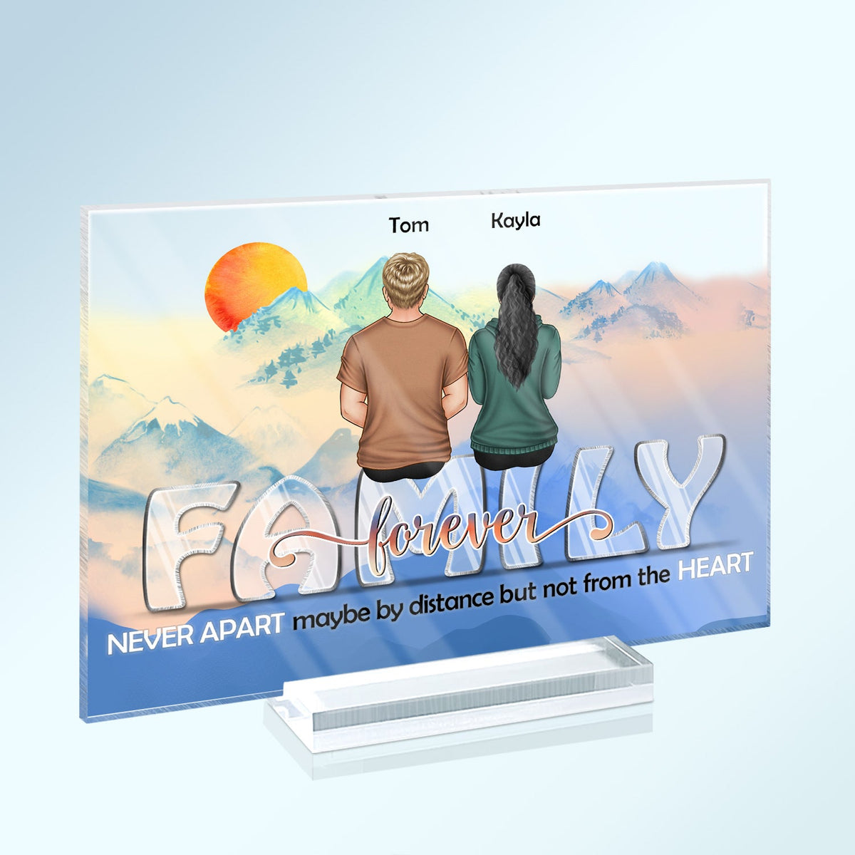 Forever Never Apart Not From The Heart - Birthday, Loving Gift For Sister, Brother, Siblings, Family, Bestie - Personalized Custom Horizontal Rectangle Acrylic Plaque