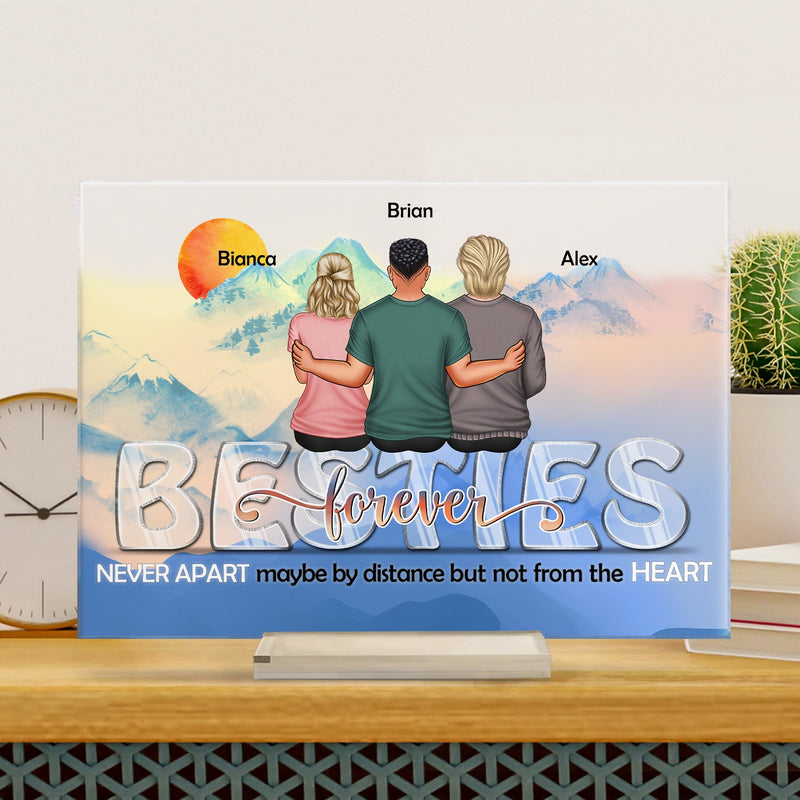 Forever Never Apart Not From The Heart - Birthday, Loving Gift For Sister, Brother, Siblings, Family, Bestie - Personalized Custom Horizontal Rectangle Acrylic Plaque