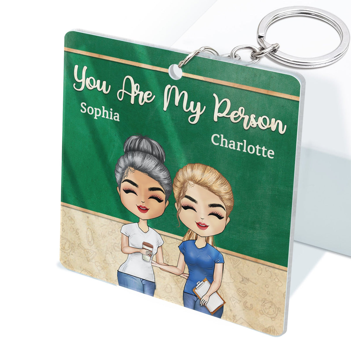 Work Made Us Colleagues Teacher - Birthday, Funny Gifts For Co-workers, Friends, Soul Sisters, Besties, BFF - Personalized Custom Acrylic Keychain