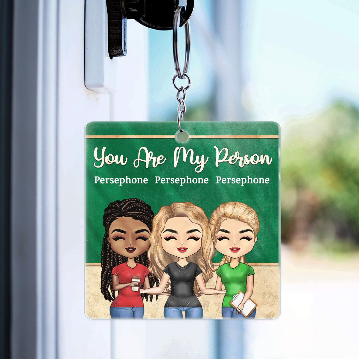 Work Made Us Colleagues Teacher - Birthday, Funny Gifts For Co-workers, Friends, Soul Sisters, Besties, BFF - Personalized Custom Acrylic Keychain