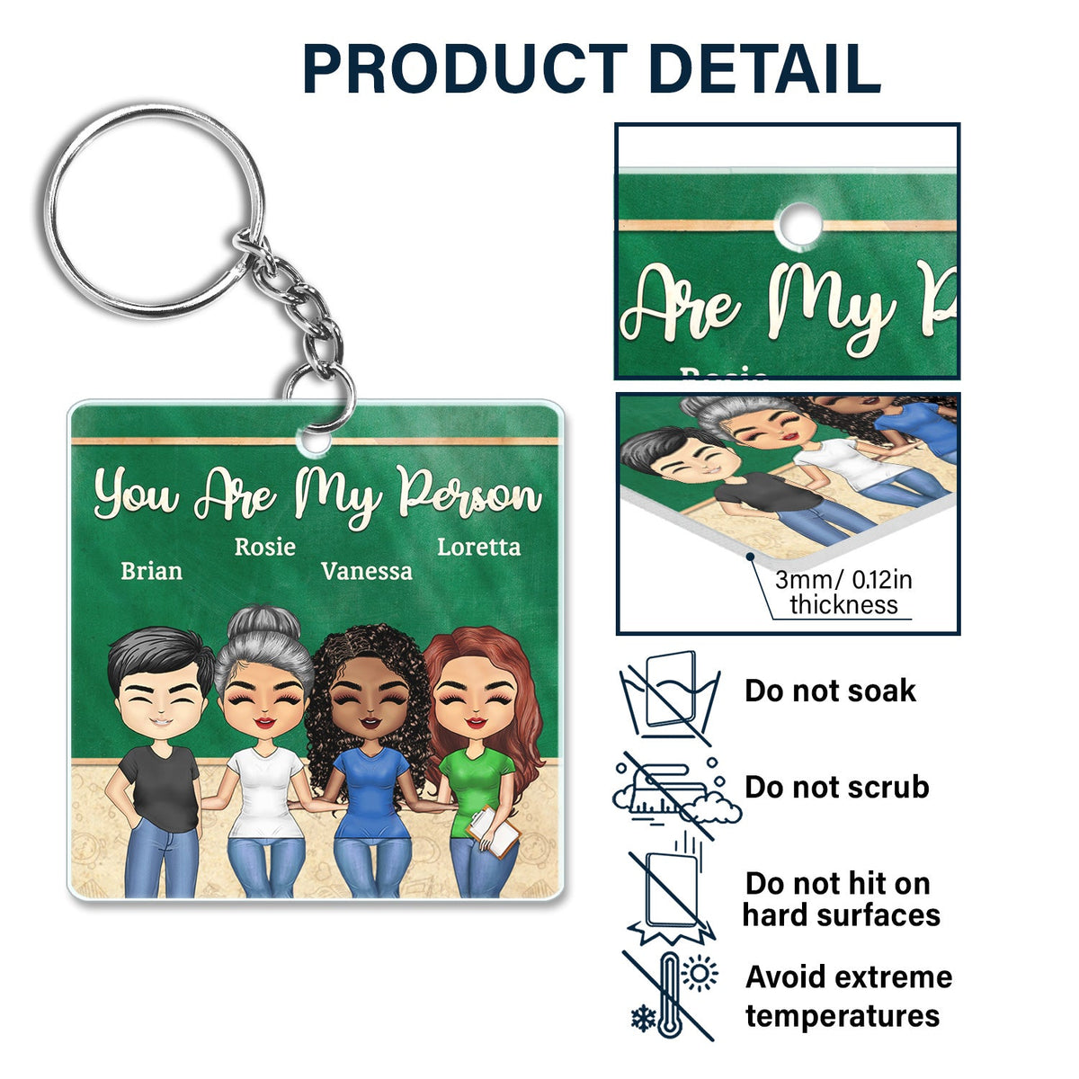 Work Made Us Colleagues Teacher - Birthday, Funny Gifts For Co-workers, Friends, Soul Sisters, Besties, BFF - Personalized Custom Acrylic Keychain
