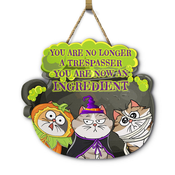You Are Now An Ingredient - Halloween, Home Decor, Funny Gift For Cat Lovers, Cat Mom, Cat Dad - Personalized Custom Shaped Wood Sign