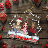 Cartoon Style - Christmas Gift For Family, Friends - Personalized Custom Shaped Acrylic Ornament