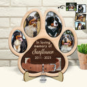 Custom Photo Paw Shape In Loving Memory - Memorial Gift For Dog Lover, Cat Mom, Pet Loss - Personalized 2-Layered Wooden Plaque With Stand