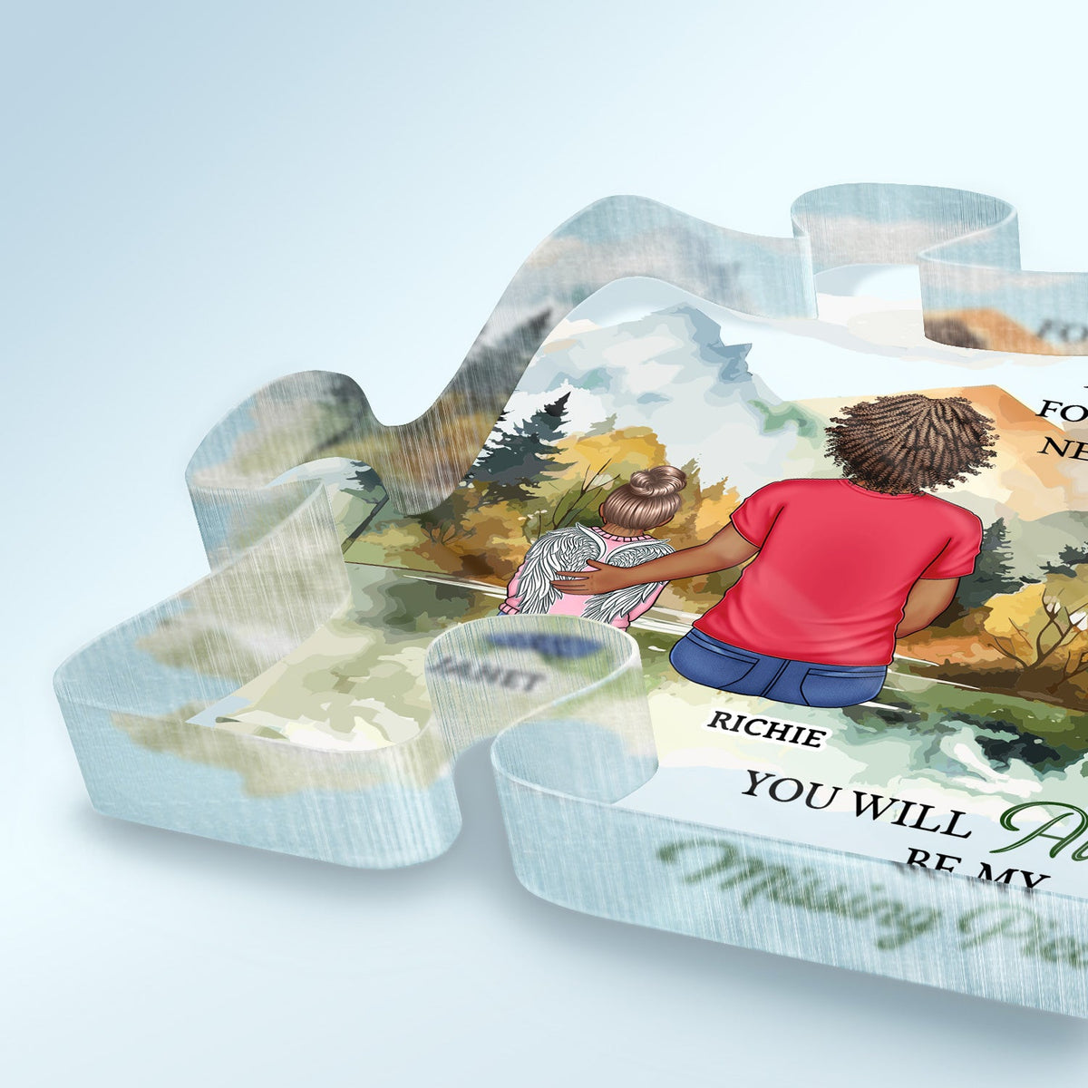 Our Love For You Will Never Cease - Memorial Gift For Family, Friend - Personalized Puzzle Shaped Acrylic Plaque
