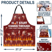 Custom Photo Hot Stuff Coming Through - Birthday, Anniversary, Funny Gift For Men, Husband, Boyfriend, Dad - Personalized Apron