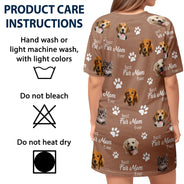 Custom Photo Best Dog Cat Mom Ever - Gift For Pet Lovers, Fur Moms - Personalized Women's Sleep Tee
