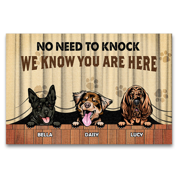 Dog Lovers No Need To Knock - Personalized Custom Doormat