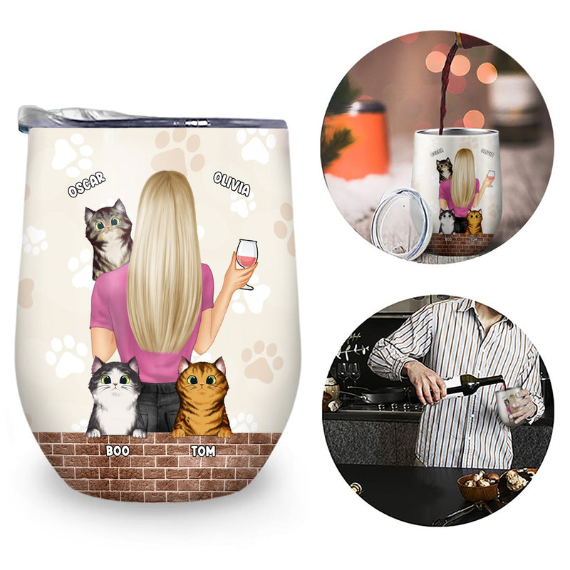 It's Not Drinking Alone - Gift For Dog And Cat Lovers - Personalized Custom Wine Tumbler