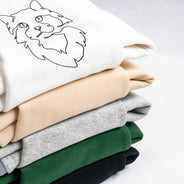 Custom Photo Oneline Portrait Pet Shirt - Gift For Pet Lovers - Personalized Embroidered Sweatshirt