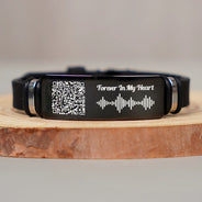 Memorial Voice Recording QR Code Forever In My Heart - Personalized Wristband Bracelet