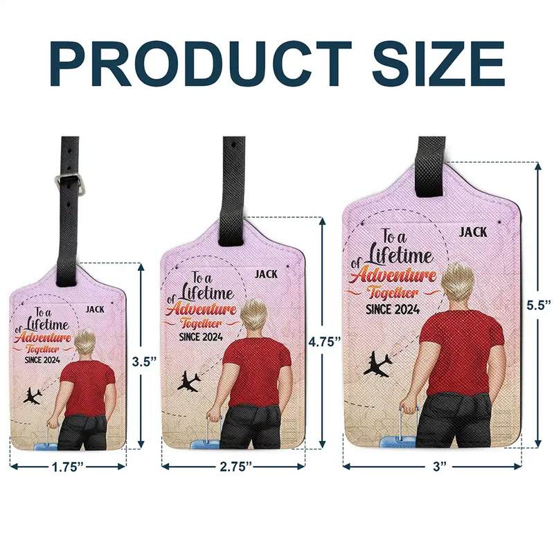 Couple To A Lifetime Of Adventure Together - Personalized Combo 2 Luggage Tags