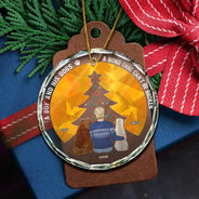Dog A Bond That Can't Be Broken - Personalized Circle Glass Ornament
