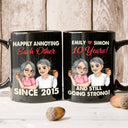 Couple Happily Annoying Each Other - Personalized Black Mug