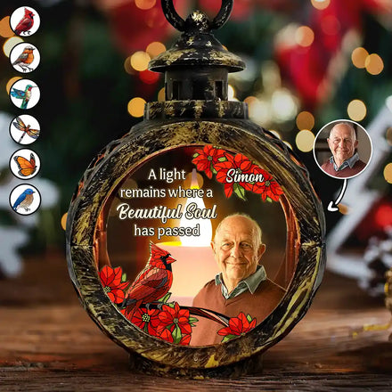 Custom Photo A Light Remains Where A Beautiful Soul Has Passed - Personalized Candlelight Lantern Ornament