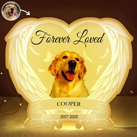 Custom Photo Forever Loved Memorial Dog Cat - Personalized Custom Shaped Light Box