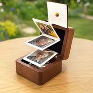 Gift For Yourself,Gift For Women,Gift For Men,Memorial,Sad - Custom Photo Calendar The Moment Your Heart Stopped - Personalized Wooden Accordion Photo Box