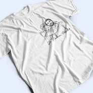 Gift For Father,Custom Photo,Art Design,French,Non-Eng,Sentimental,Photo - Pencil Sketch - Remove BG - Photo Personnalisée Croquis Au Crayon Photo Personnalisée Croquis Au Crayon Meilleur Papa Du Monde Portrait De Famille - T-Shirt Personnalisé