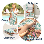 Custom Photo,Beach,Art Design,Summer,Gift For Yourself,Playful,Photo - Beach Chair 3D Effect - Custom Photo 3D Summer Concept Retro Traveling Beach Poolside Swimming Picnic - Personalized Beach Towel