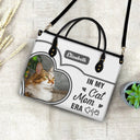 Custom Photo In My Dog Cat Mom Era - Gift For Dog Mom, Cat Mom - Personalized Leather Bag