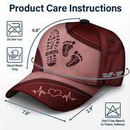 The Best Dad Grandpa Ever Footprints - Personalized Classic Cap