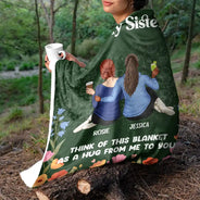 Bestie Sister A Hug From Me To You - Personalized Fleece Blanket, Sherpa Blanket