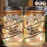 Custom Photo Light Up My Christmas - Personalized Mason Jar Light
