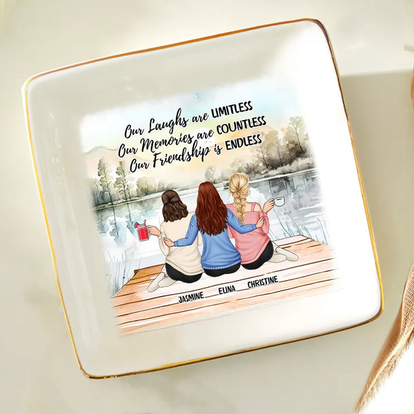 Gift For Bestie - Our Memories Are Countless Our Friendship Is Endless - Personalized Ring Dish