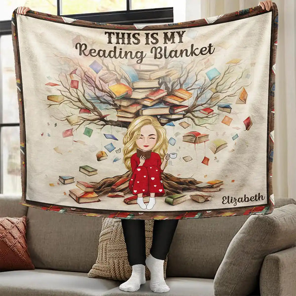 Reading,Gift For Yourself,Happy - This Is My Reading Blanket - Personalized Wearable Blanket