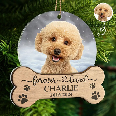 Christmas Custom Photo Memorial Forever Loved - Personalized 2-Layered Mix Ornament