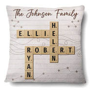 Family - Family Love Crossword Scrabble - Personalized Pillow
