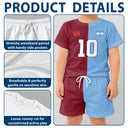 Gift For Kids, Summer, Football (Soccer), Proud, Summer Soccer Games, Icon, Custom Text - Half And Half Flag Summer Soccer Games - Personalized Kids Clothing Set