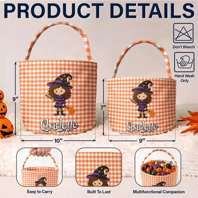 Adorable,Halloween,Gift For Kids,Icon - Halloween Boo Crew - Personalized Trick Or Treat Bag