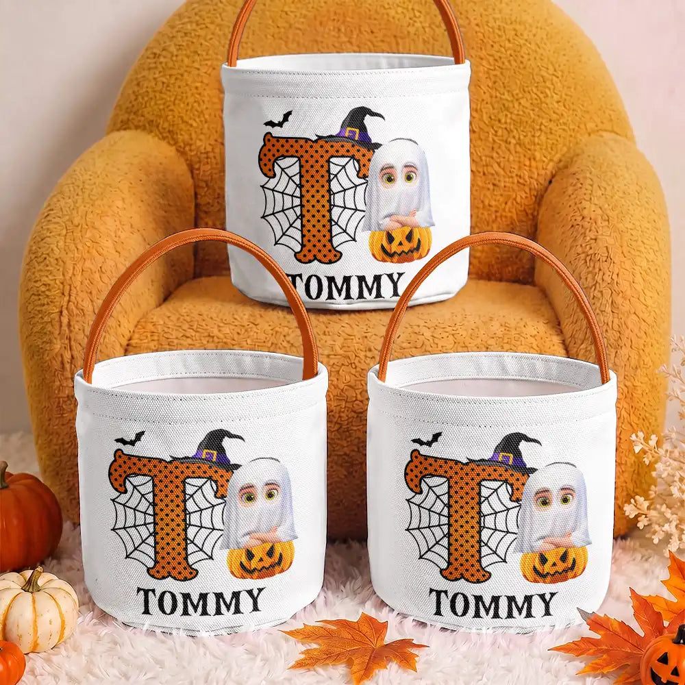 Adorable,Halloween,Gift For Kids,Vector - Halloween Cartoon Kid - Personalized Trick Or Treat Bag