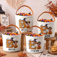 Adorable,Halloween,Gift For Kids,Vector - Halloween Cartoon Kid - Personalized Trick Or Treat Bag