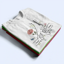 Gift For Mother,Gift For Grandma,Love - Hand In Hand Birth Flower Mom Kid Nana Grandkid - Personalized T Shirt