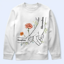 Gift For Mother,Gift For Grandma,Love - Hand In Hand Birth Flower Mom Kid Nana Grandkid - Personalized T Shirt