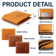 Gift For Father,Gift For Grandpa - Hand In Hand Grandpa Will Always Protect Grandkid - Personalized Engraved Leather Wallet